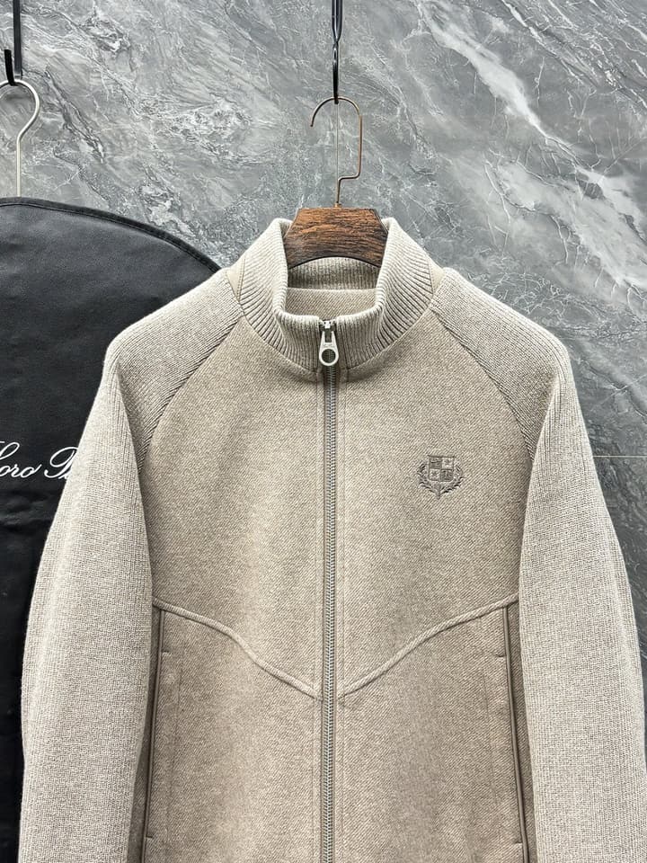 Loro Piana Knitted Blend Down Jacket – 25FW in Heather Grey Knit Down Jacket