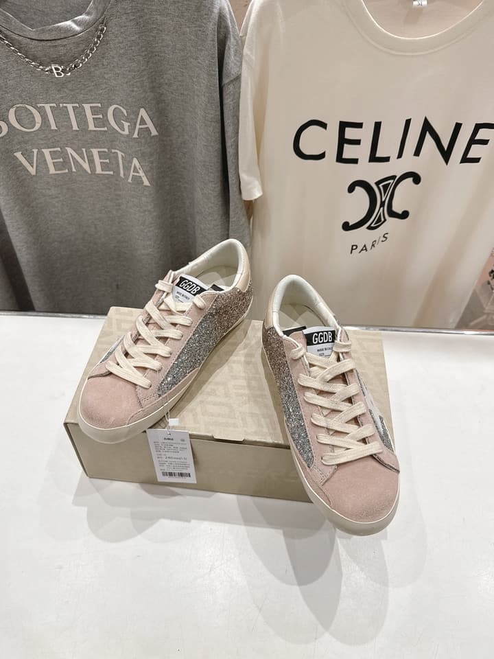 Golden Goose Distressed Sneakers in Light Pink