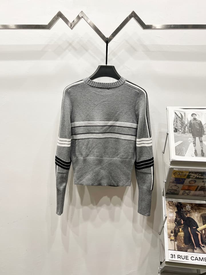 Dior x Peter Doig Ski Series Sailor Collar Knit Sweater – 23FW in Grey