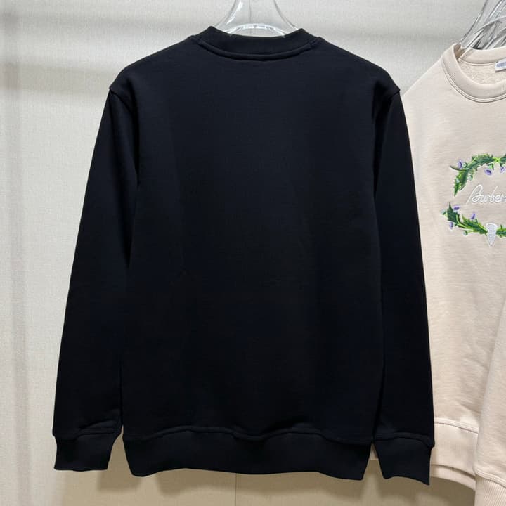 Burberry 24FW Embroidered Crewneck Sweatshirt in Classic Black