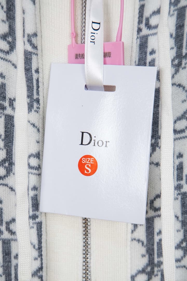 Dior CD Monogram Jacquard Cardigan – 24SS in Dark Grey