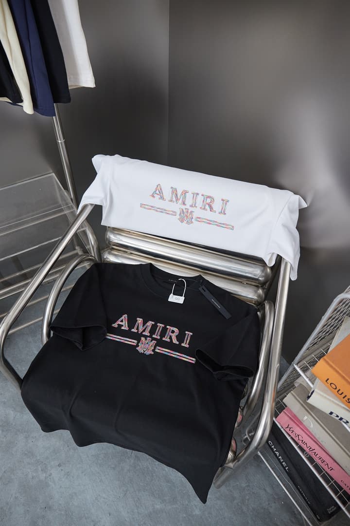 Amiri Embroidered Letter T-Shirt – 26SS Early Spring Collection in Black