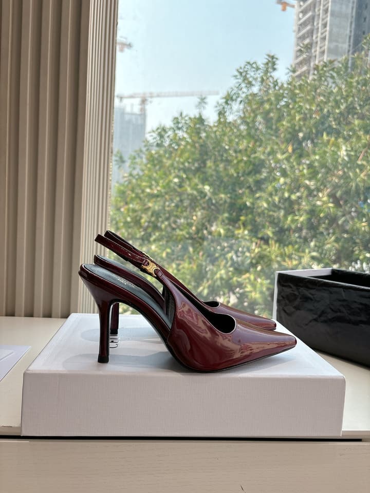 Celine Runner Platform Sneakers – 2025 Spring/Summer Collection in Burgundy Patent