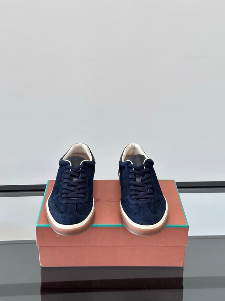 Loro Piana WeekendWalk Suede Sneakers in Cream Suede