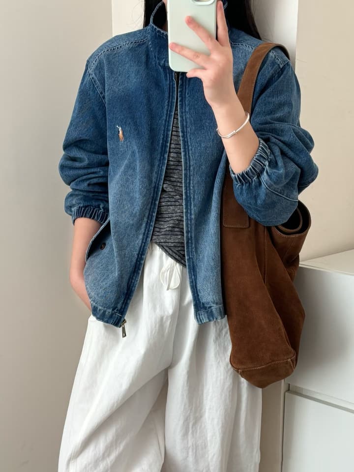 Ralph Lauren Washed Denim Jacket – 2025 Fall Collection in Classic Blue Denim