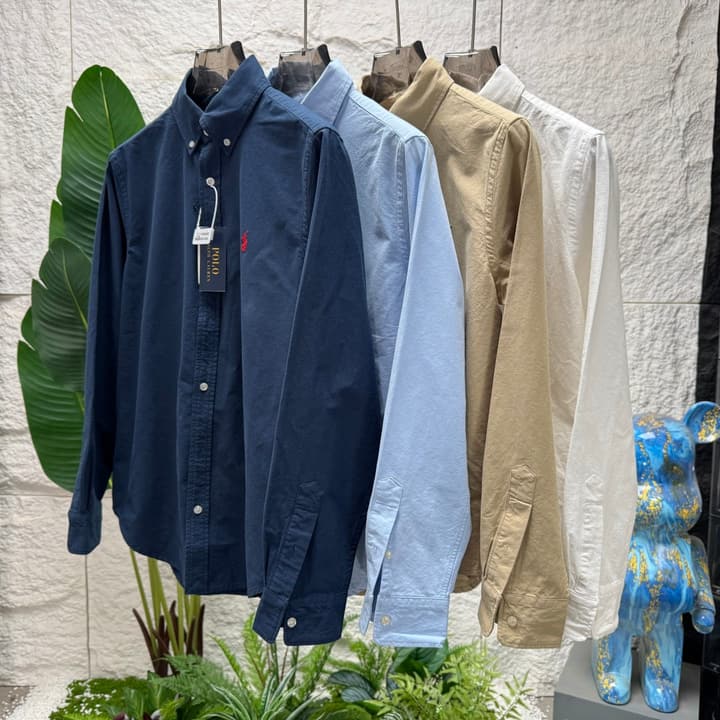 Ralph Lauren Classic Polo Embroidery Oxford Shirt in Khaki