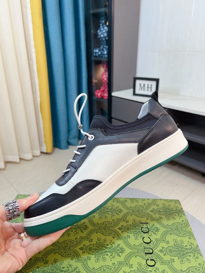 Gucci New Season Casual Fashion Sneakers in Black With Web Stripe