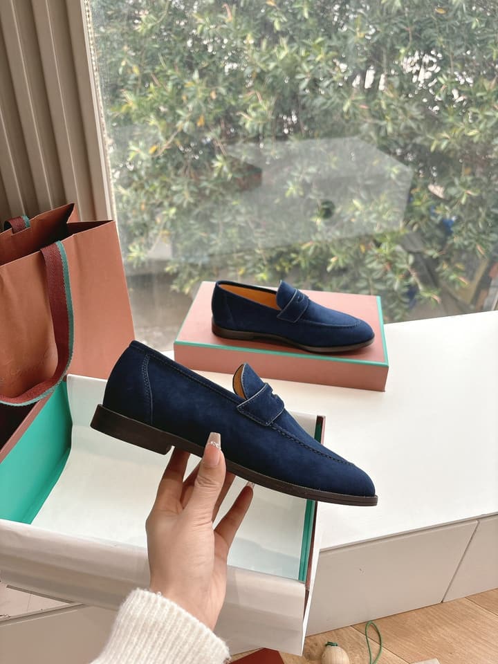 Loro Piana Loafers in Black Suede