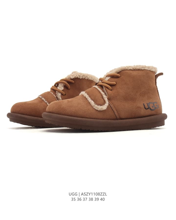 UGG Mid-Height Sheepskin Snow Boots in Light Taupe