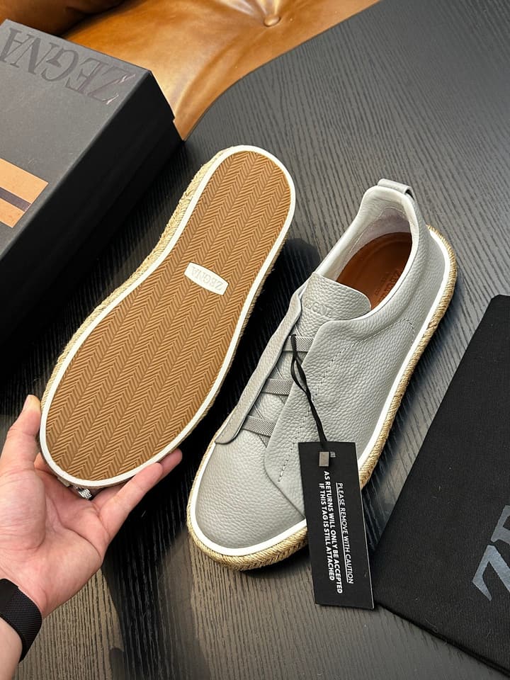 Ermenegildo Zegna Triple Stitch Low-Top Sneakers in Black Suede