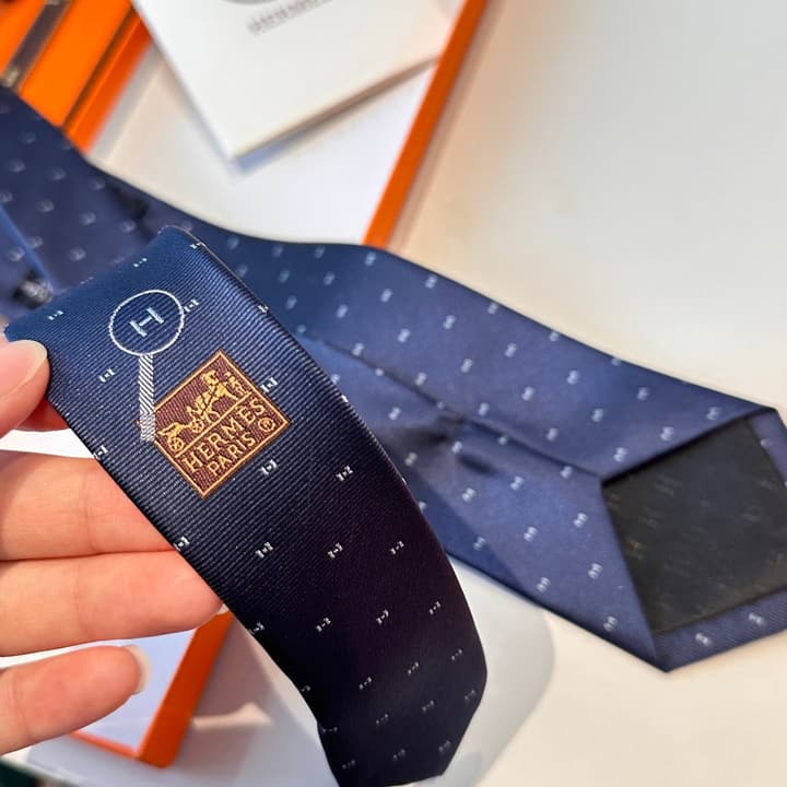 Hermès Men's Silk Tie in Burnt Orange Brown