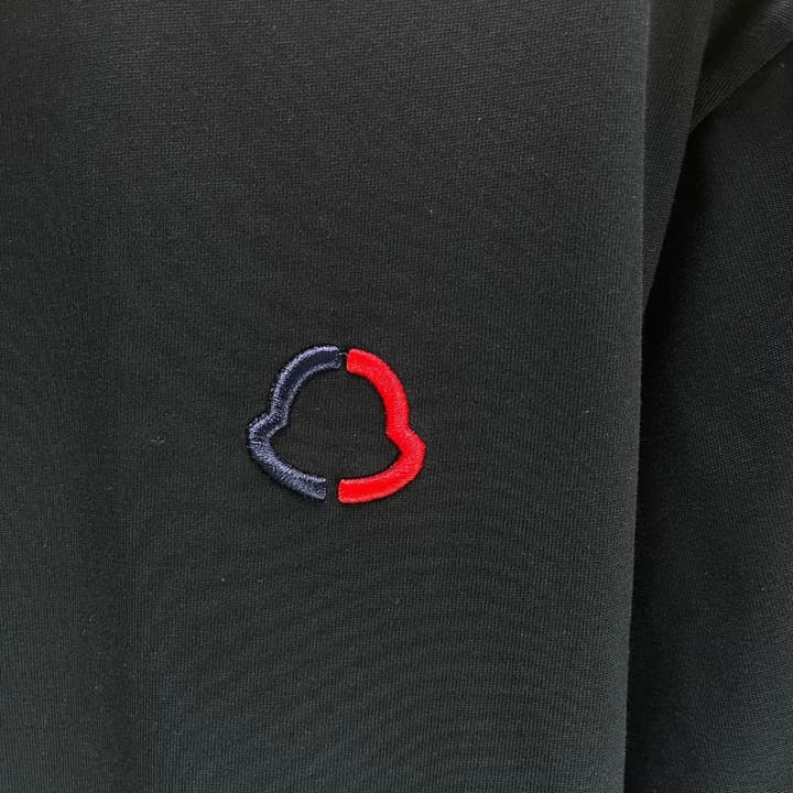 Moncler Cotton Embroidered T-Shirt – 2025 Spring/Summer Collection in Dark Navy Crew Neck With Tonal Logo