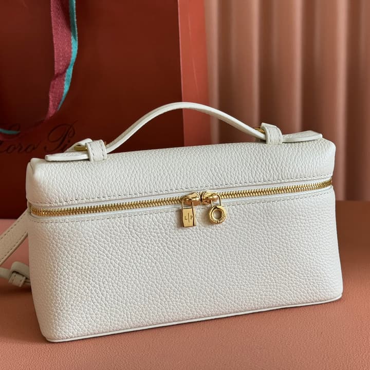 Loro Piana Extra Pocket L19 Crossbody Bag in Cream Gold Hardware