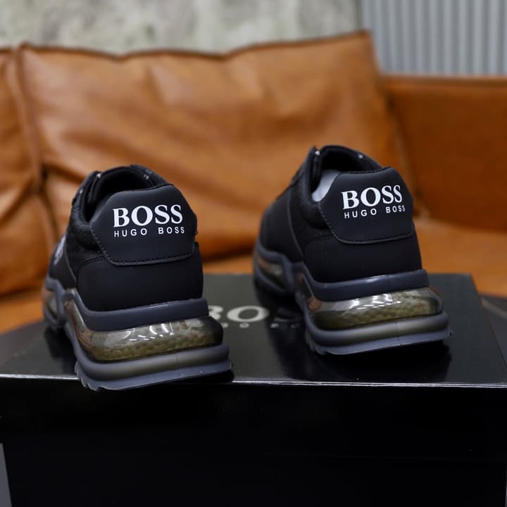 Boss Men's Knit Sport Sneakers in Grey