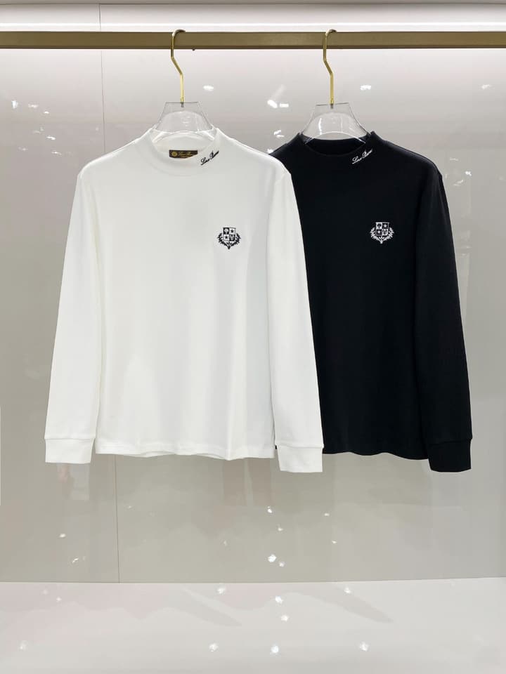 Loro Piana Fashion Casual Long Sleeve T-Shirt – Early Autumn New Counter Style in Classic Black