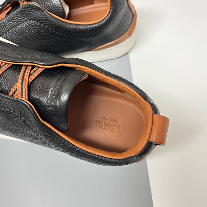 Zegna SECONDSKIN Triple Stitch™ Casual Sneakers in Monochromatic Black
