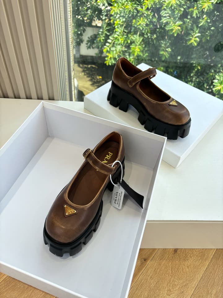 Prada Monolith Platform Mary Jane Loafers – 25FW in Assorted Leather & Suede Collection