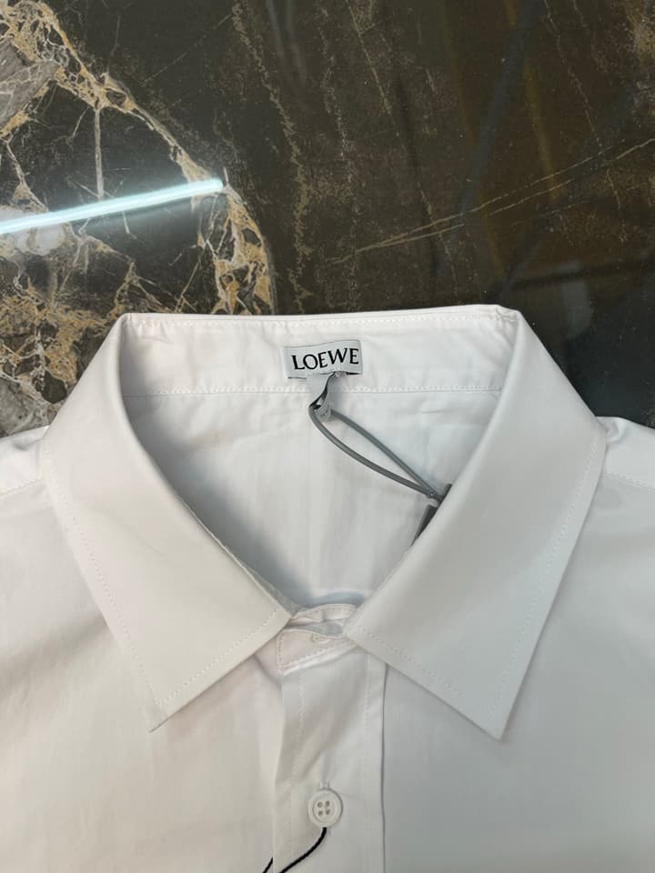Loewe Anagram Pocket Cotton Shirt in Blue