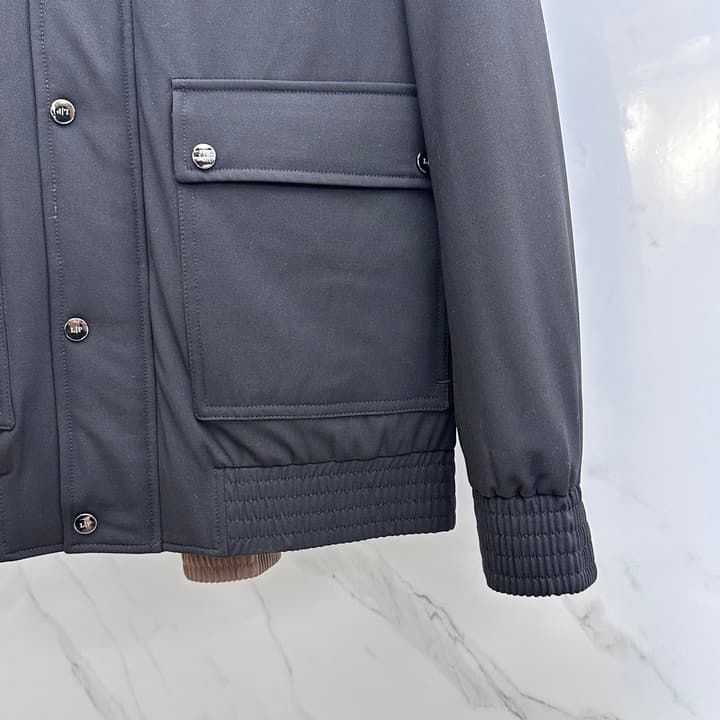 Loro Piana Stand Collar Down Jacket – 2025 Collection in Classic Black