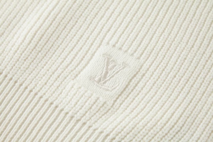 Louis Vuitton Embroidered Logo Knit Sweater in Apricot Knit Pullover