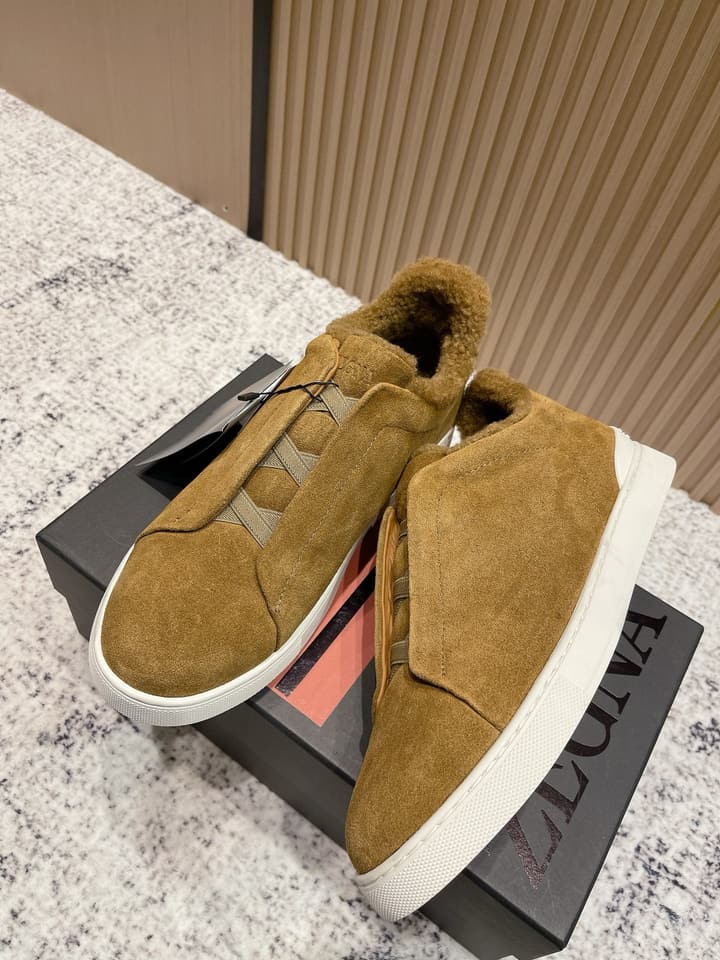 Zegna Triple Stitch Low-Top Casual Shoes – 2025SS in Black Leather