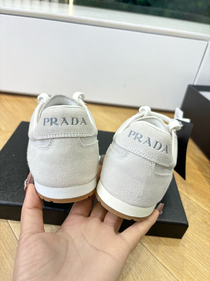 Prada FW25 German Training Shoes in Dark Brown Suede