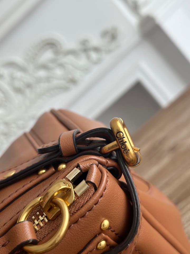 Chloé Paddington Padlock Satchel in Burgundy Leather