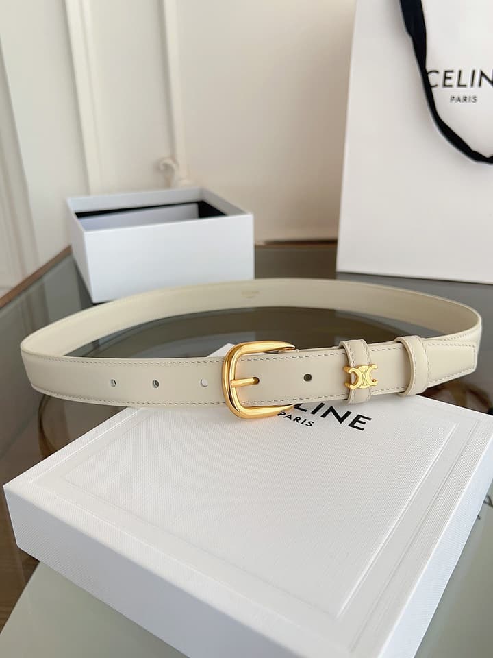 Celine Vivienne Taurillon 25mm Belt in Black Taurillon Leather