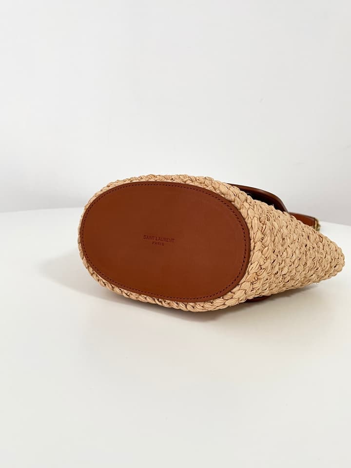 Saint Laurent Mini Manon Raffia Basket Handbag