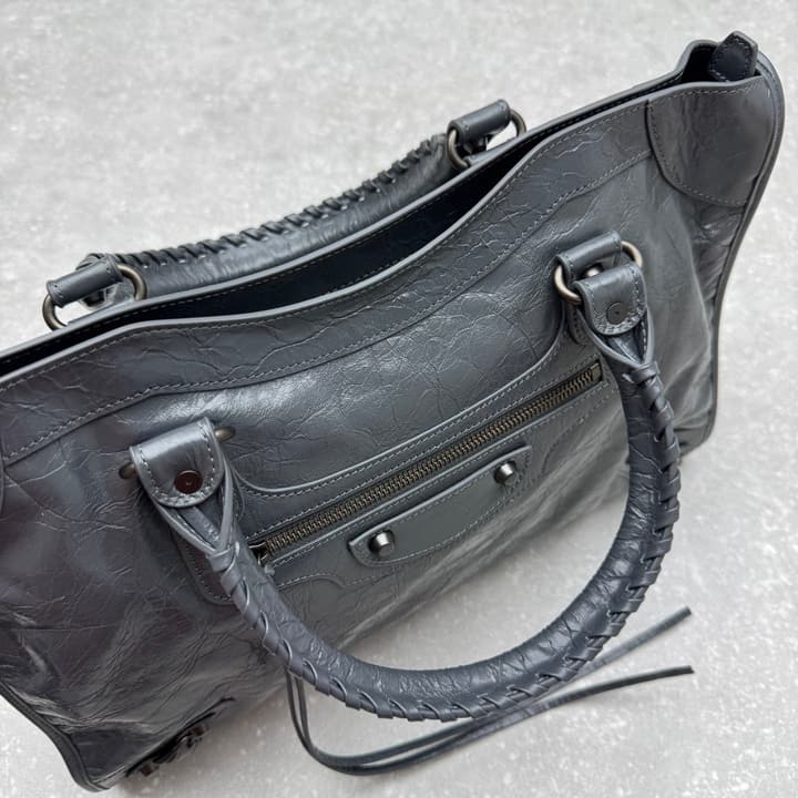 Balenciaga Le City Medium Shoulder Bag in Rock Grey