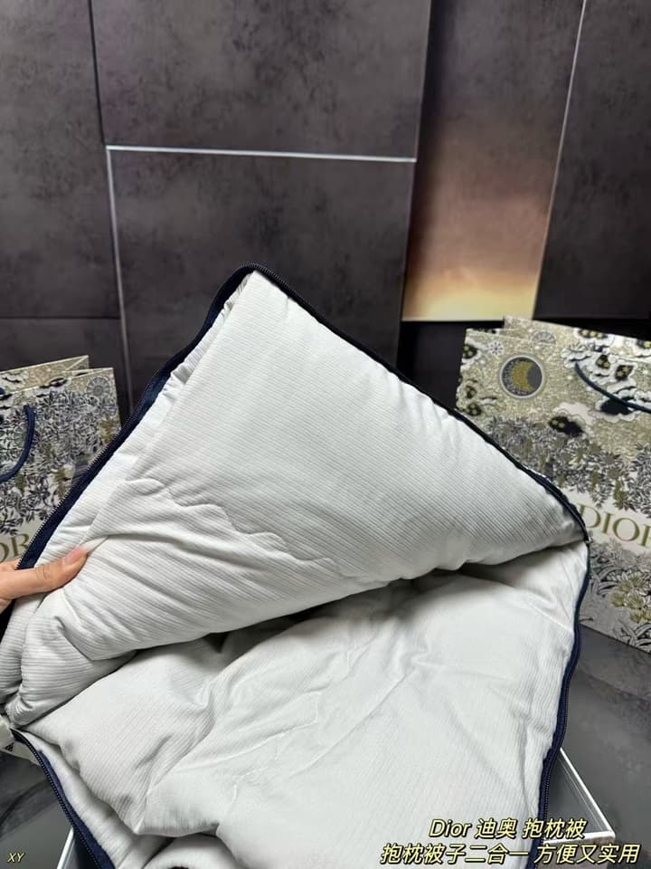 Dior Pillow Blanket Cushion in Black And White Oblique