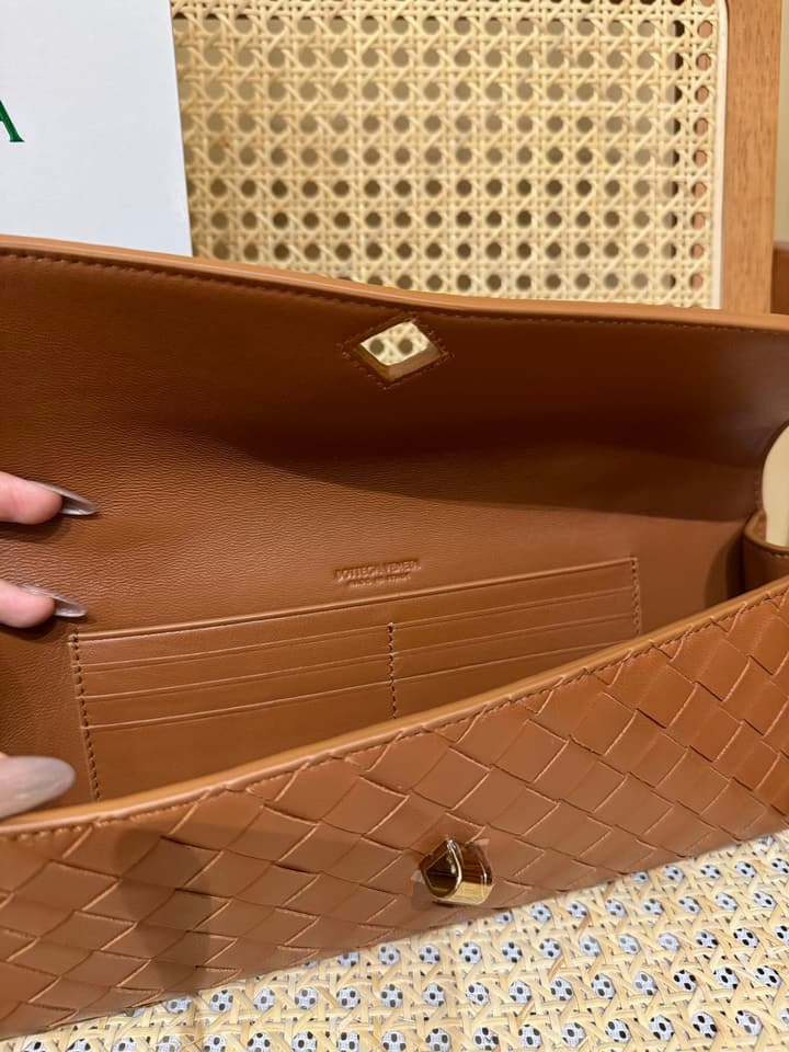Bottega Veneta Andiamo Clutch Bag in Black Intrecciato