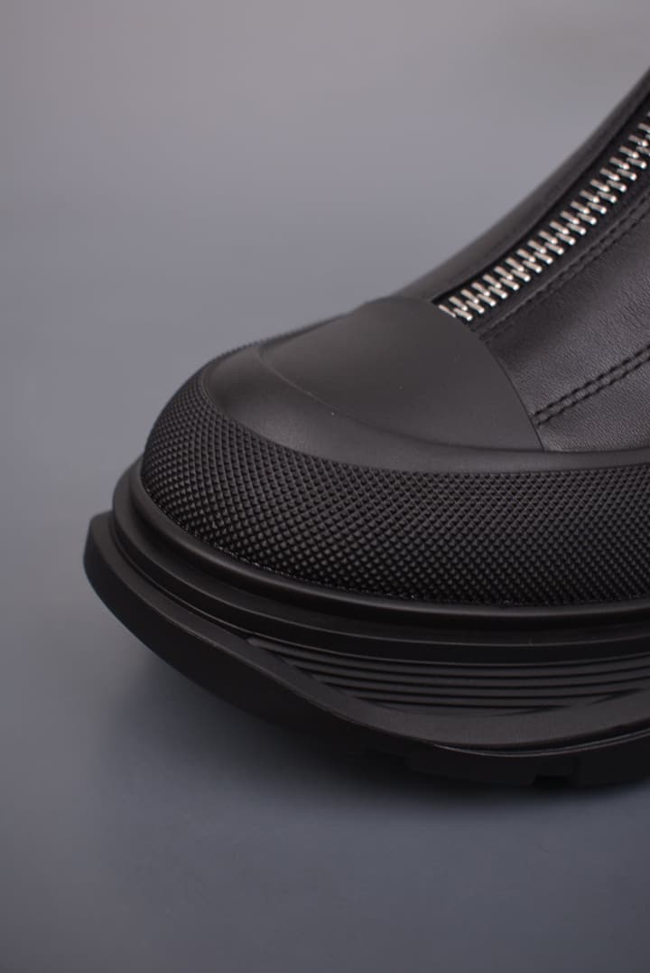 Alexander McQueen Tread Slick Front-Zip Ankle Boots
