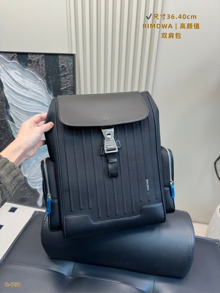 RIMOWA Groove Design Backpack in Black Grooved Backpack