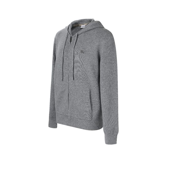Burberry Embroidered Zip Cardigan in Dark Navy