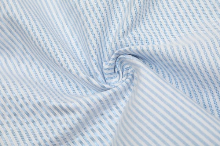 AMI Paris Small Heart Embroidered Striped Long Sleeve Shirt in Blue Stripe