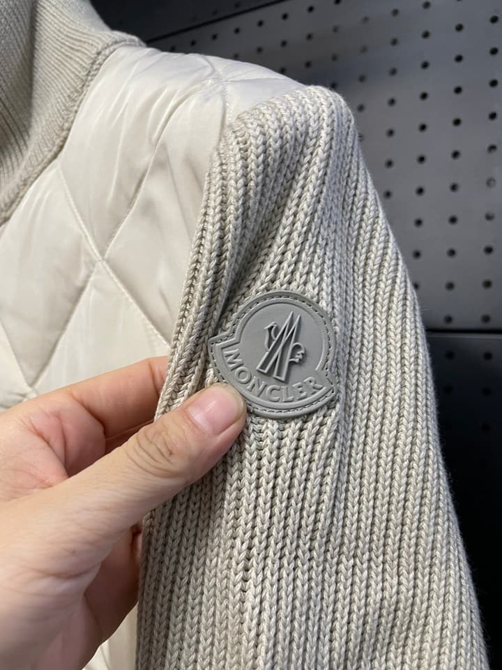 Moncler Men's Knit Down Spliced Jacket – New Collection in Beige