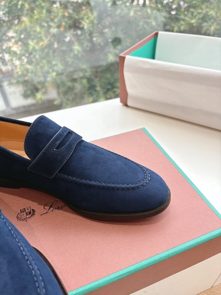 Loro Piana Loafers in Black Suede