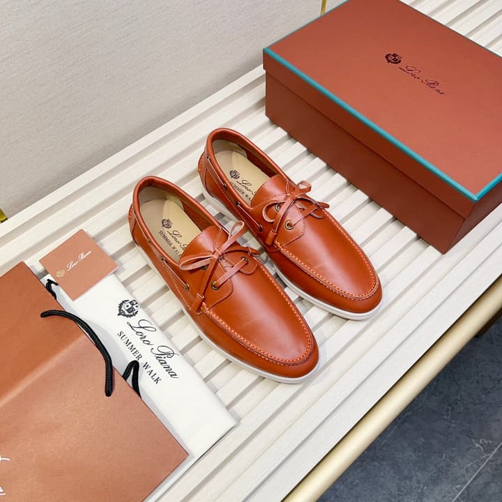Loro Piana Moccasin Shoes – 2025 Collection in Navy Blue Leather