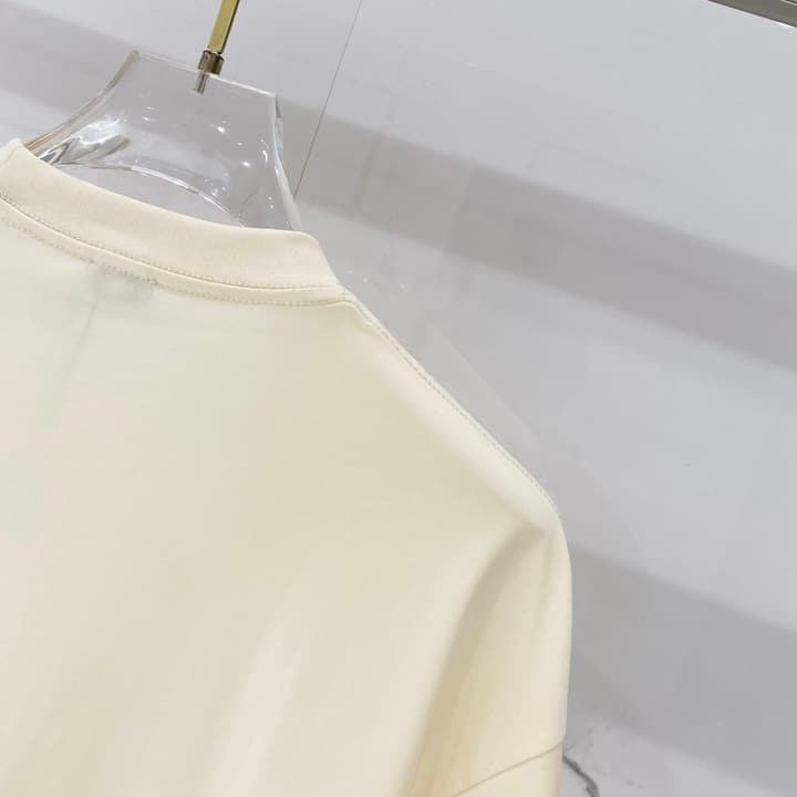 Loewe Cat Embroidery Cotton T-Shirt in Apricot