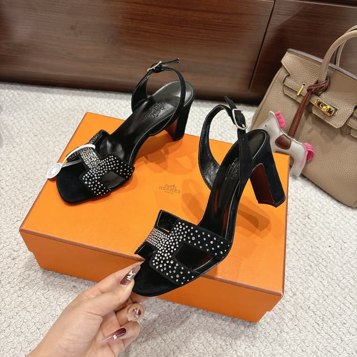 Hermès Eremite 80 Heeled Sandals in Black