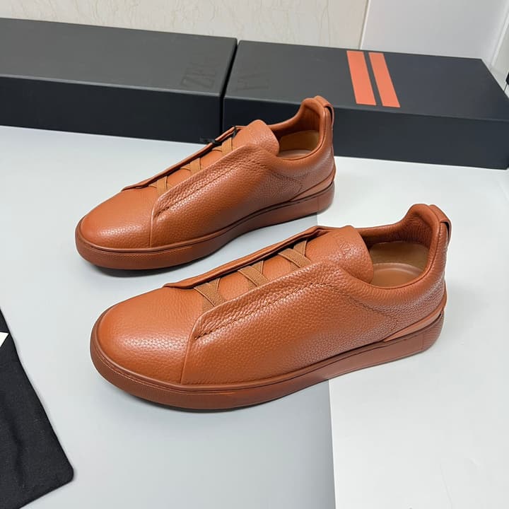 Zegna SECONDSKIN Triple Stitch™ Casual Sneakers in Monochromatic Black