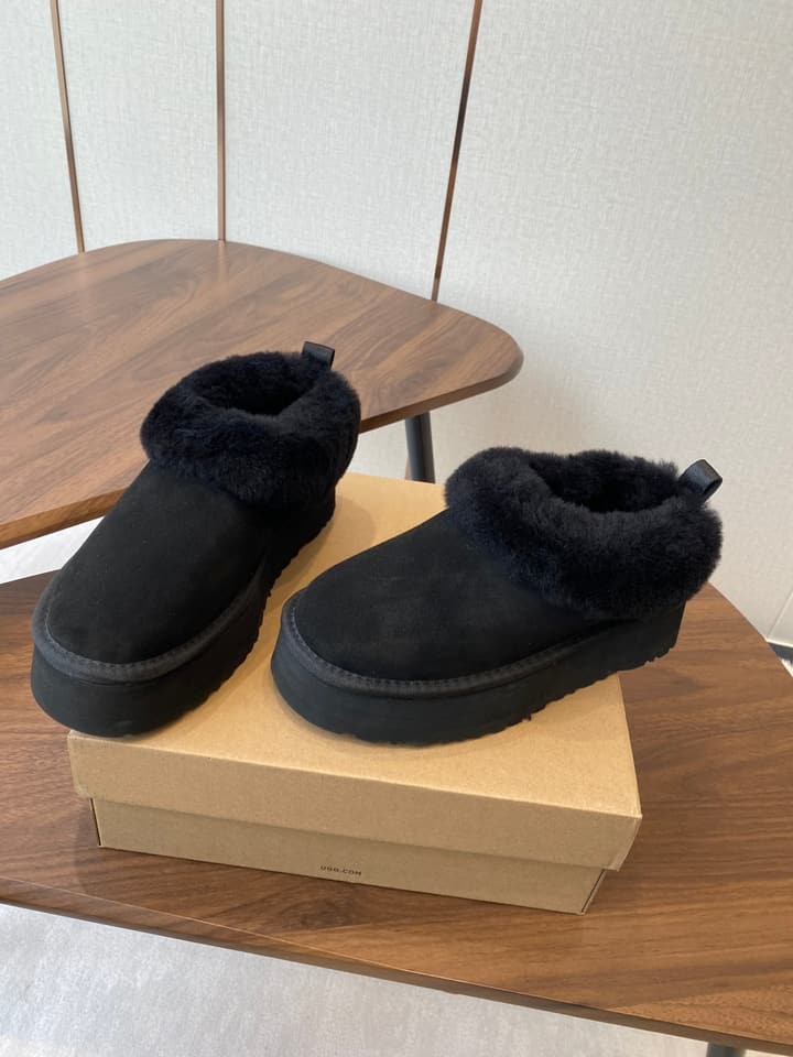 UGG Tazzler Sheep Wool Slippers – Autumn/Winter Collection in Black Suede