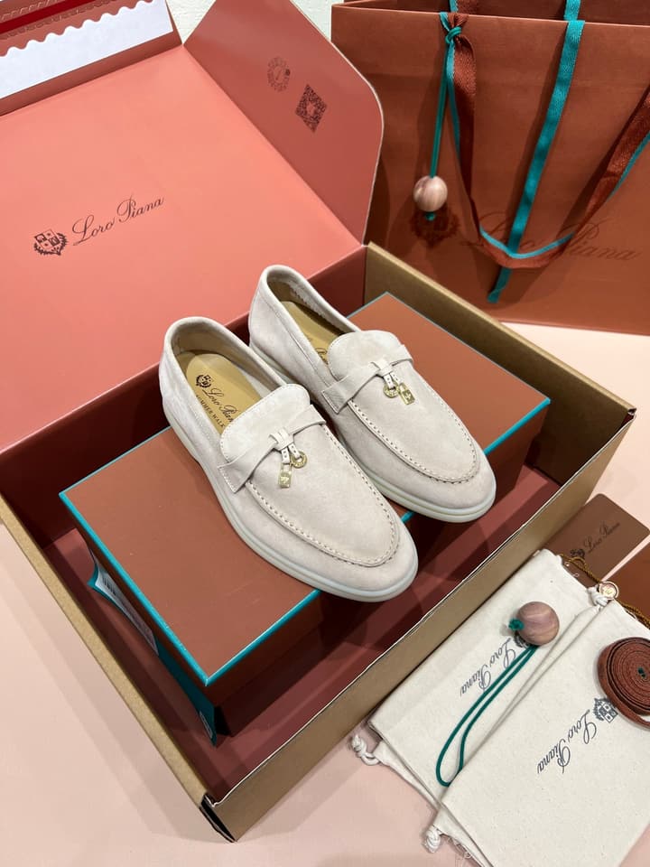 Loro Piana My Charms Classic Loafers in Nude