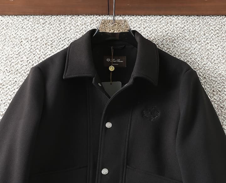 Loro Piana Wool Collared Business Casual Jacket – 2025FW in Black
