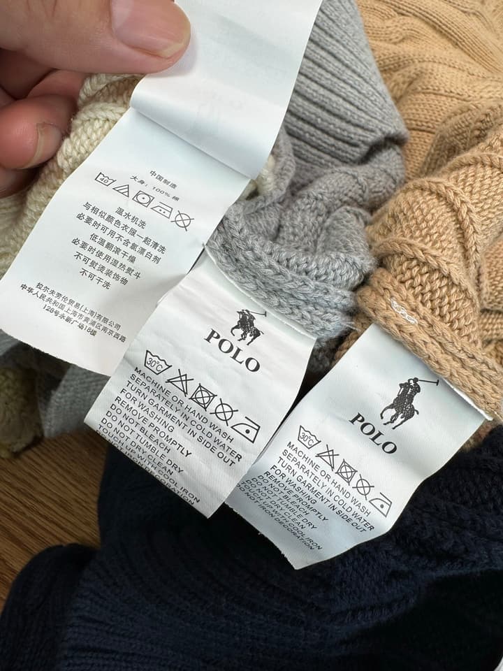 Ralph Lauren Polo V-Neck Cable Knit Cardigan in Grey