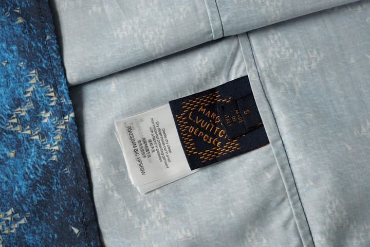 Louis Vuitton Ocean Boat Print Beach Short-Sleeve Shirt in Ocean Blue