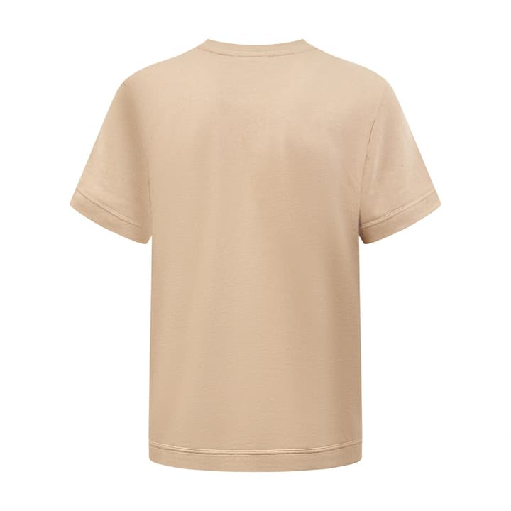Moncler Leather-Trimmed Pocket T-Shirt in Beige