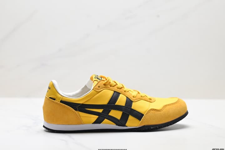 Onitsuka Tiger Serrano Nylon Retro Sneakers in Blue With White Stripes