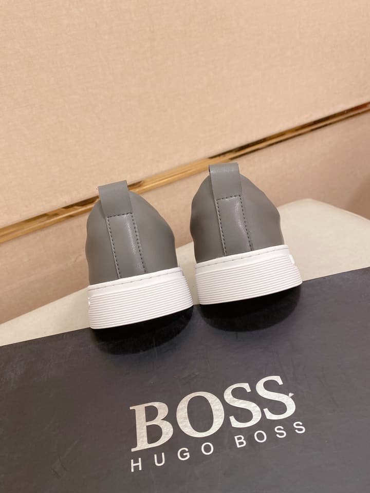 Boss Casual Leather Loafers in Glossy Black Toe